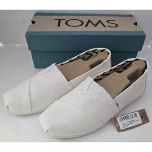 Toms Alpargata Recycled Cotton Espadrille Shoes White Mens Size 8 US NEW in Box